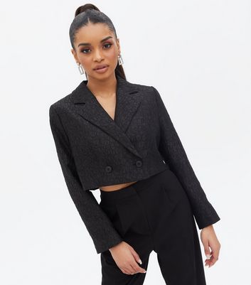 black cropped blazer jacket