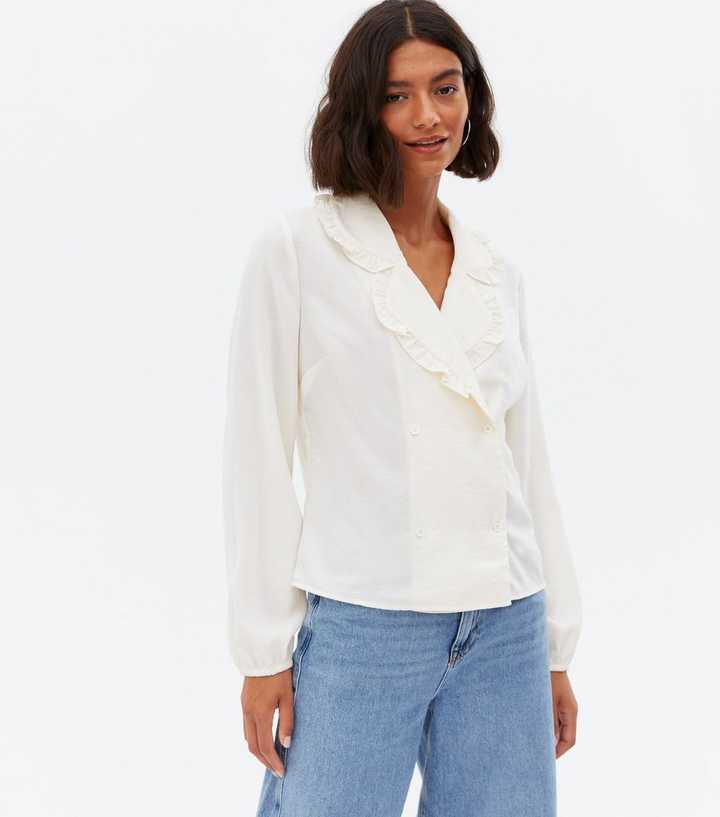 white frill shirt womens