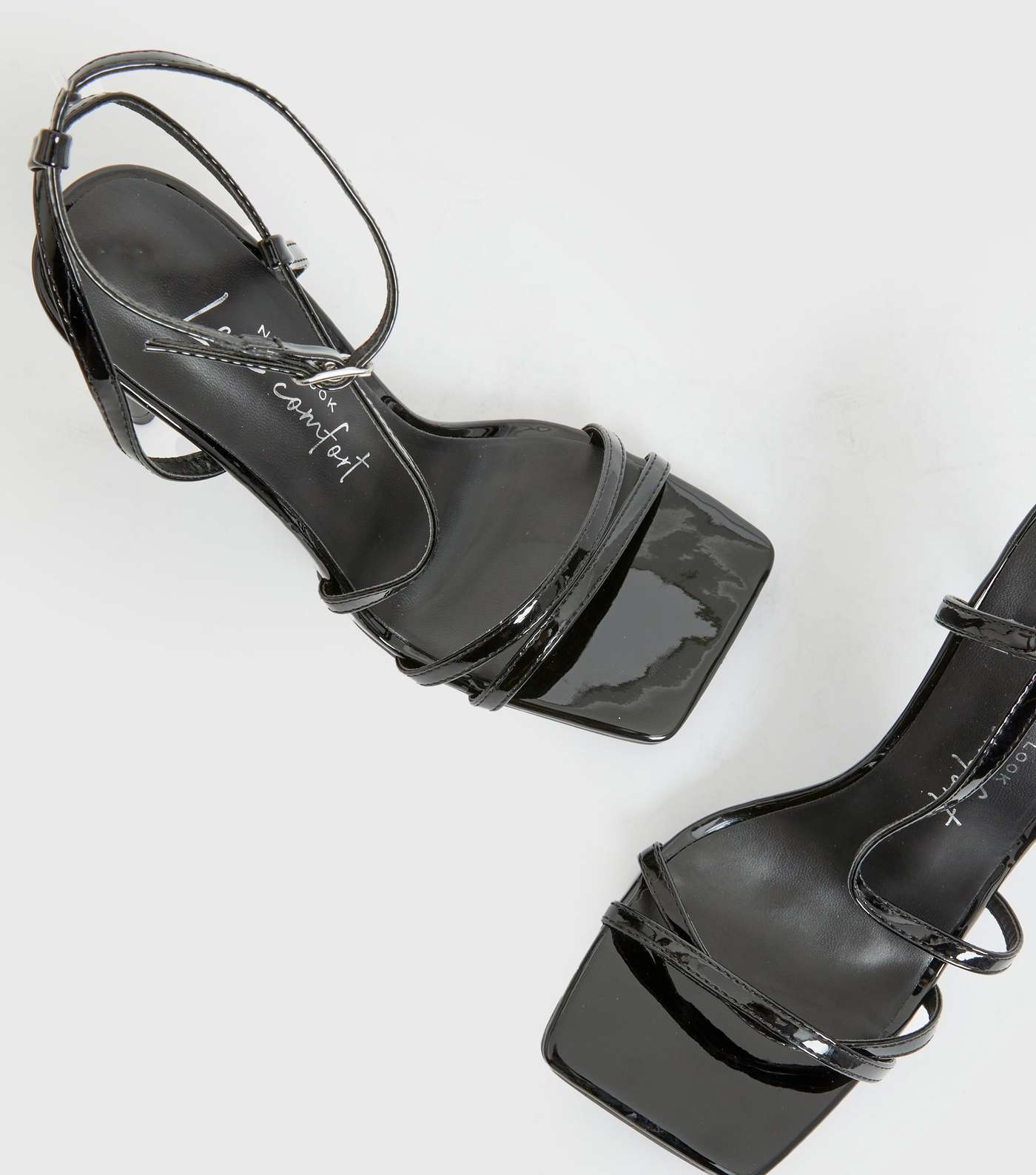 Black Strappy Stiletto Heel Sandals Image 4