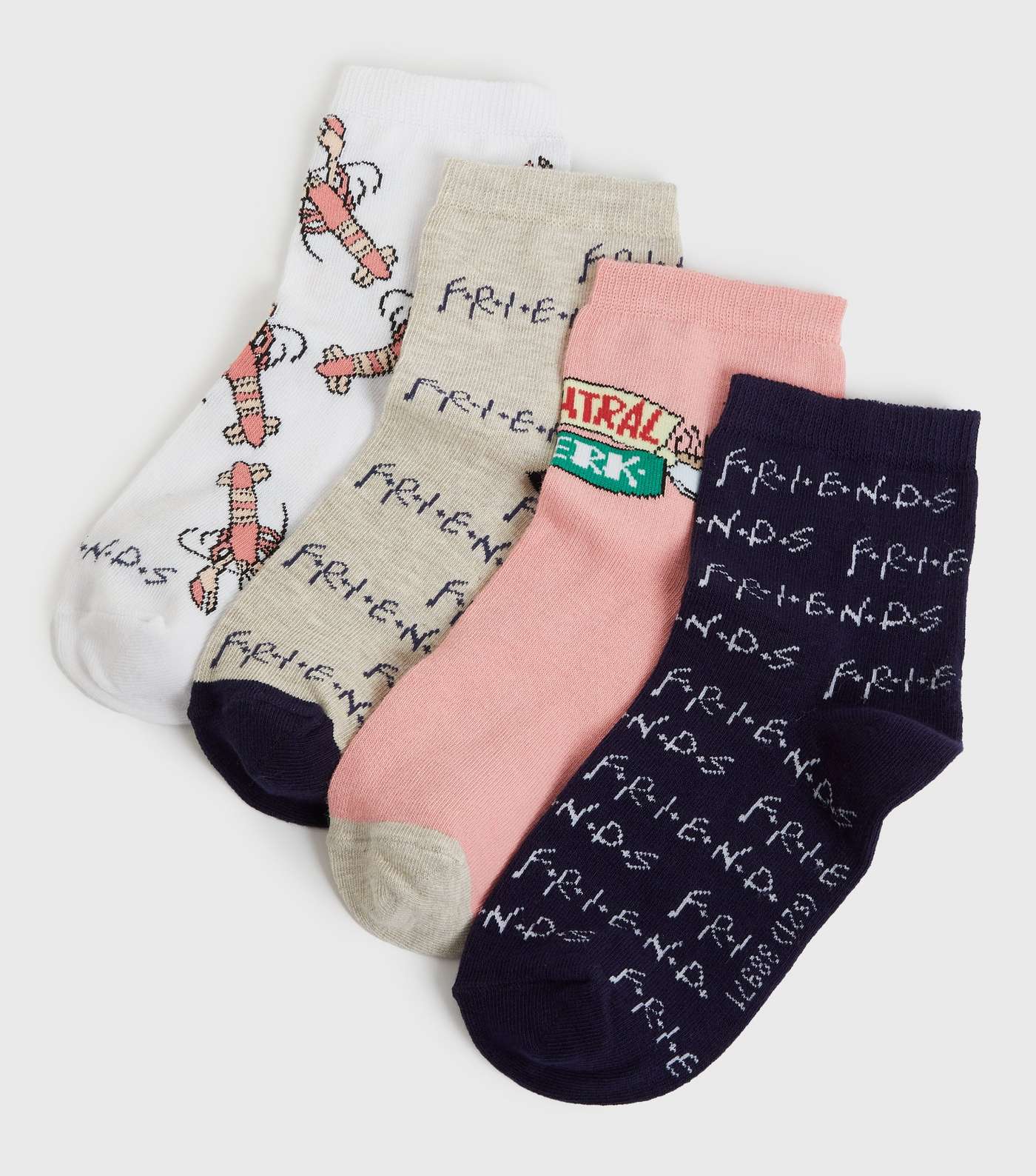 Girls 4 Pack Multicoloured Friends Ankle Socks Image 2