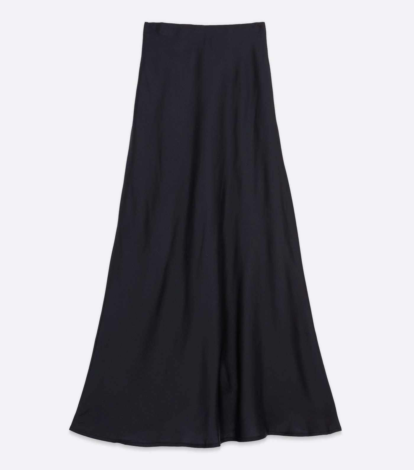 Tall Black Satin Bias Cut Midi Skirt Image 5