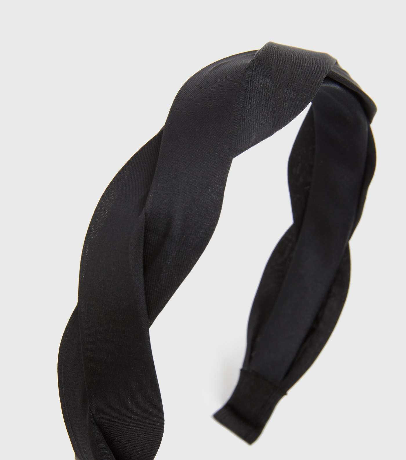 Black Satin Plaited Headband Image 2