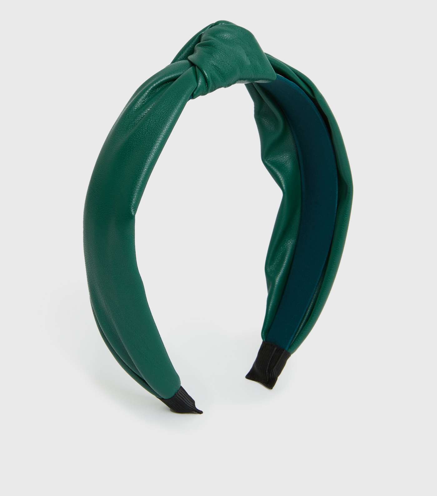 Green Leather-Look Knot Headband