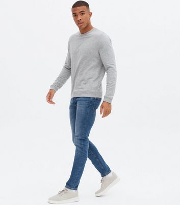 Jack \u0026 Jones Blue Mid Wash Skinny Jeans | New Look