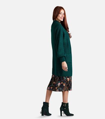 dark green knit cardigan
