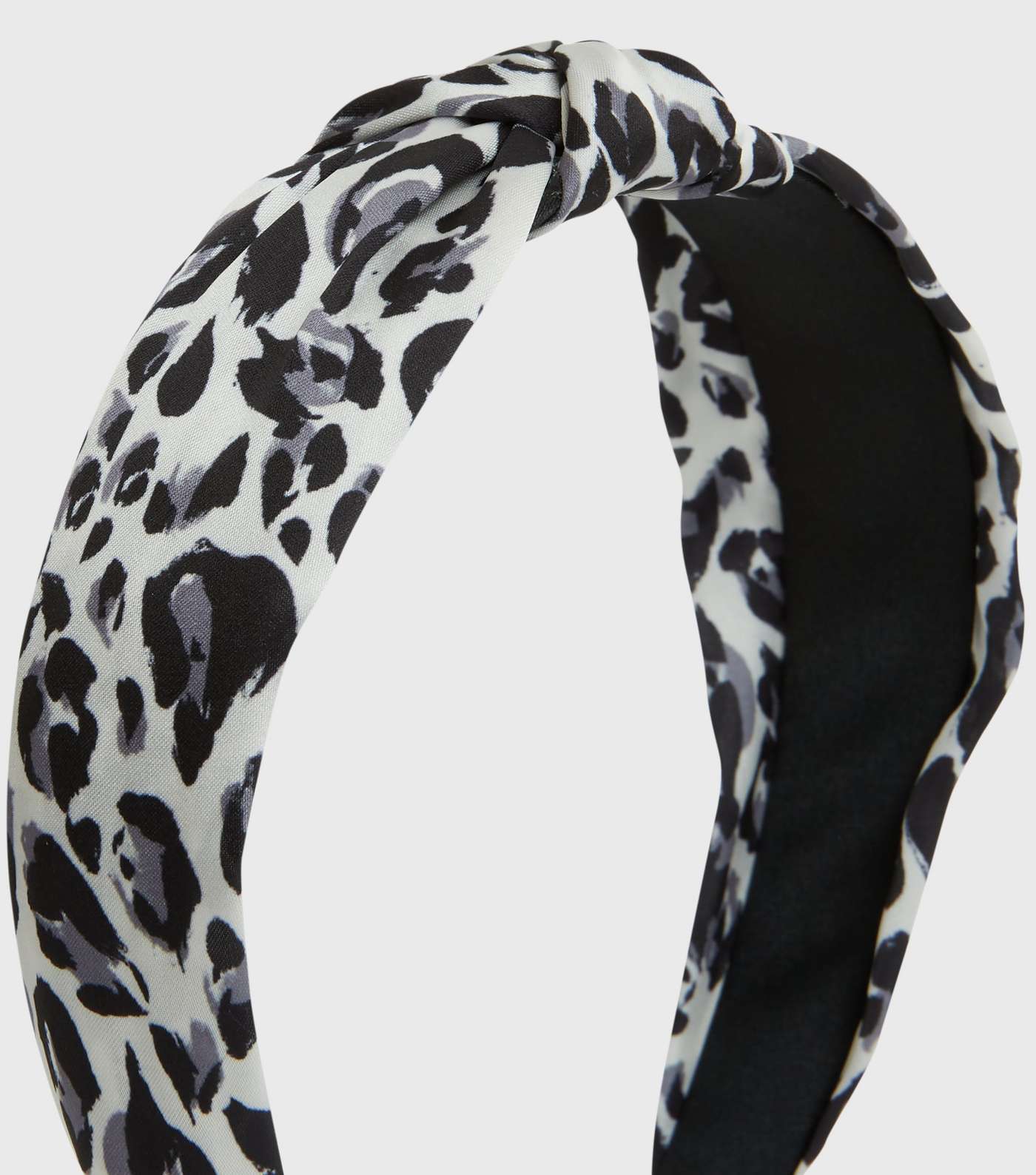 Grey Leopard Print Knot Headband Image 2