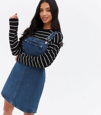 Petite store denim pinafore