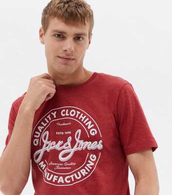 Jack & Jones Red Logo Short Sleeve Crew T-Shirt