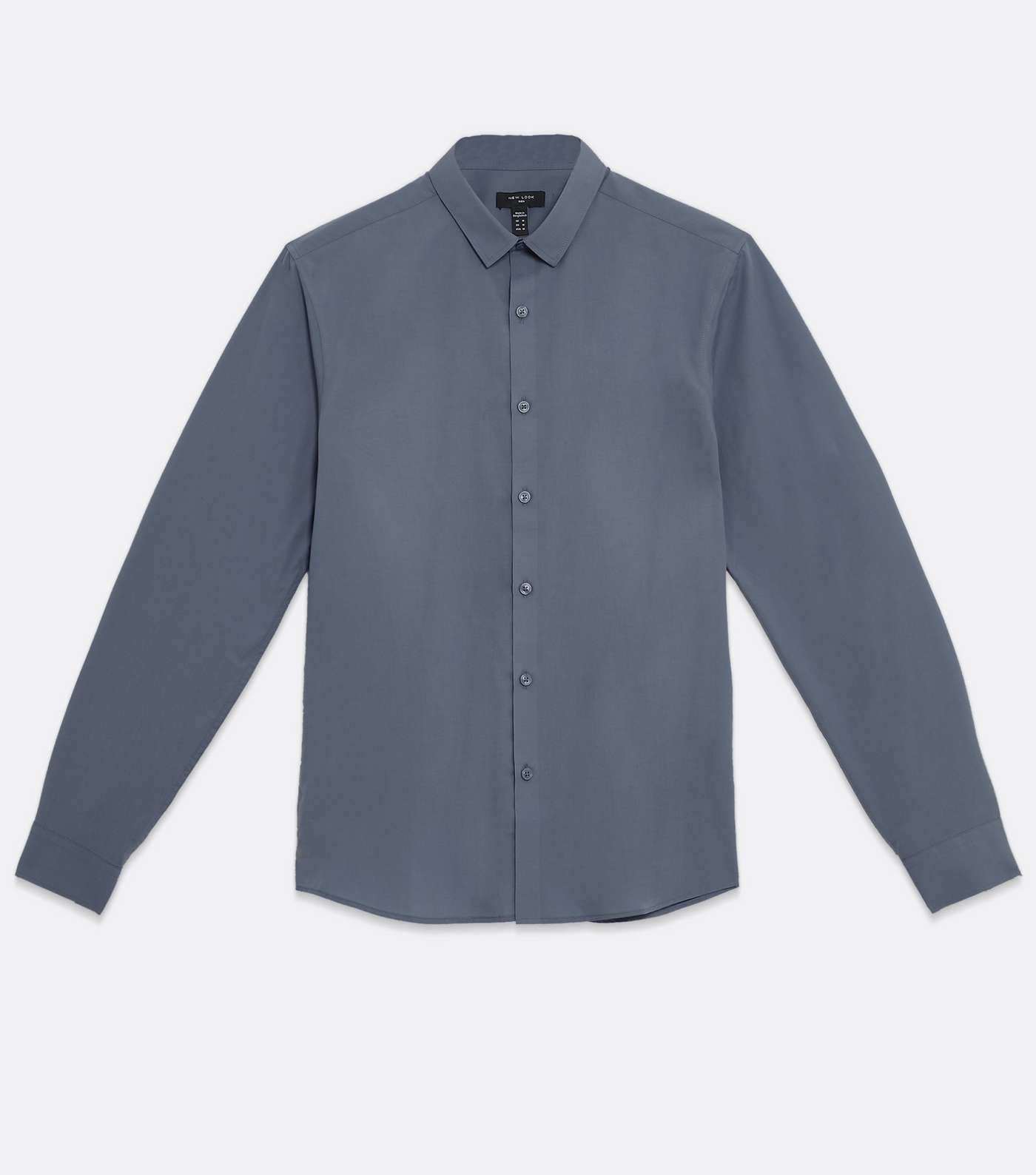 Grey Poplin Long Sleeve Shirt Image 5