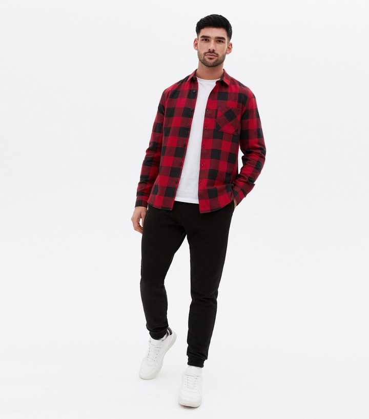 Red Check Long Sleeve Shirt | New Look