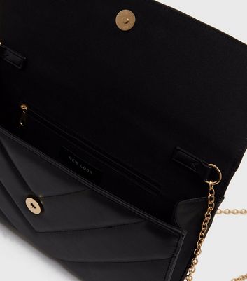 New look black online clutch bag