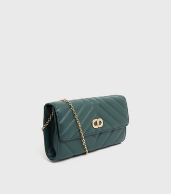New look green clutch bag Clearance