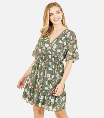 green skater dress new look