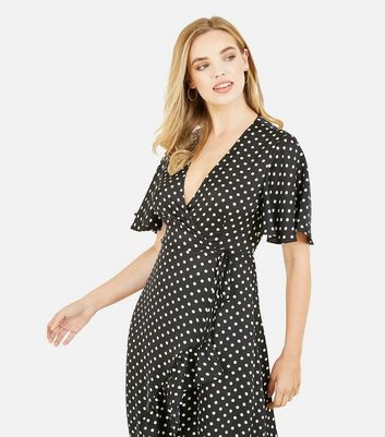 Black polka clearance dot ruffle dress