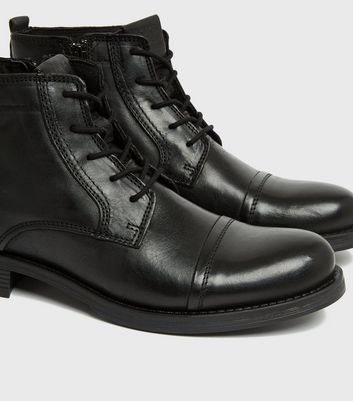 Click to view product details and reviews for Mens Jack Jones Black Leather Lace Up Ankle Boots New Look.