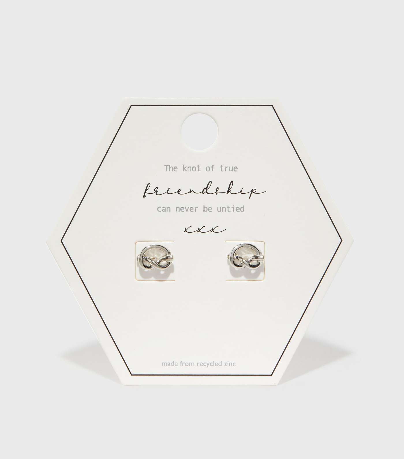Silver Friendship Knot Stud Earrings