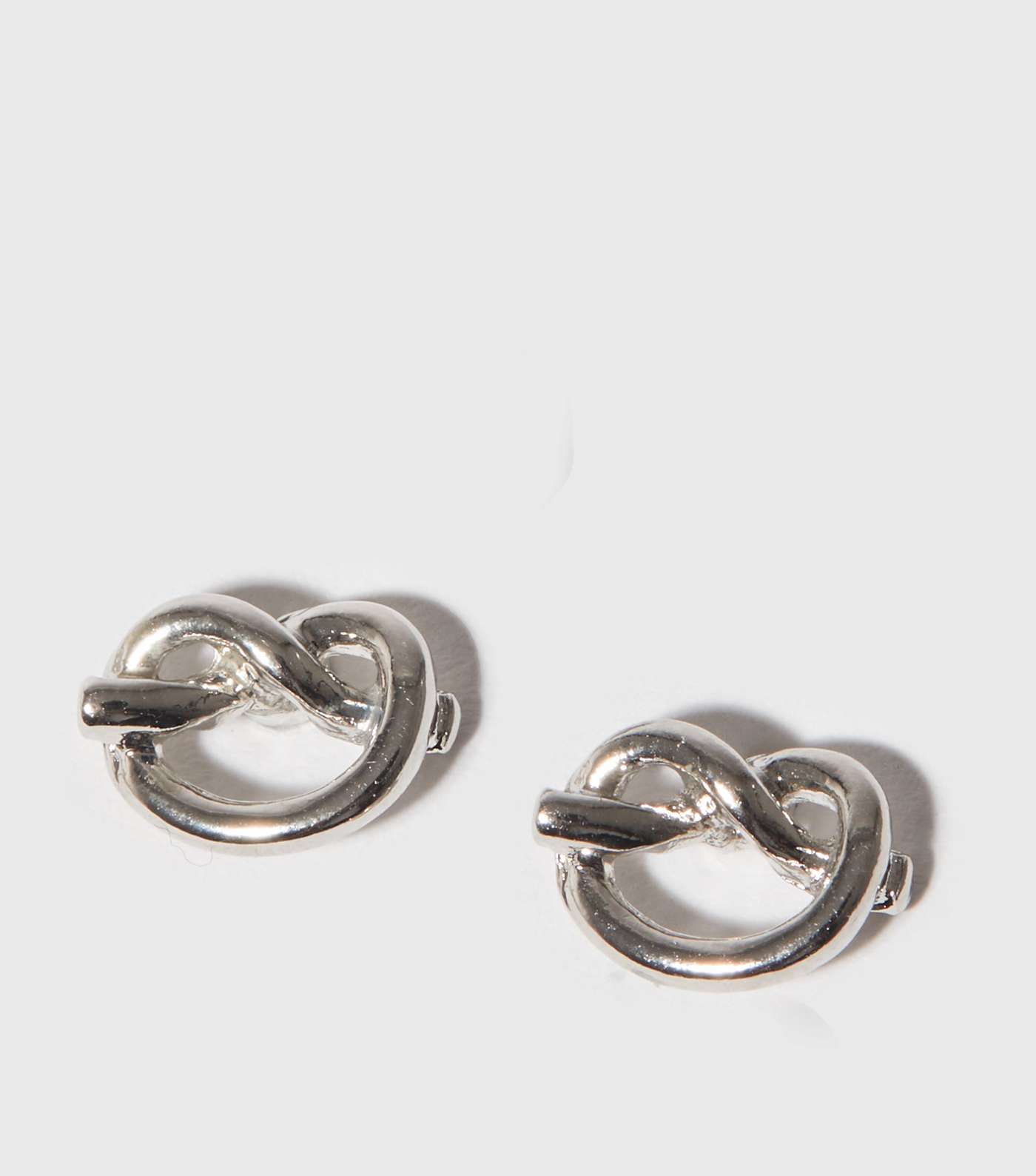 Silver Friendship Knot Stud Earrings Image 3