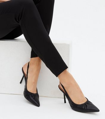 Black slingback court shoes sale