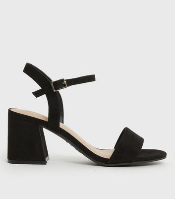 Black open toe discount block heel sandals