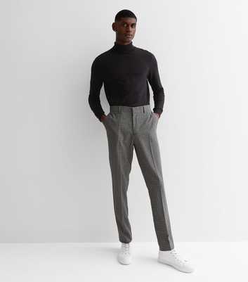 Dark Grey Check Skinny Fit Trousers
