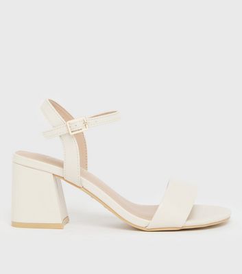 Off White Open Toe Block Heel Sandals | New Look