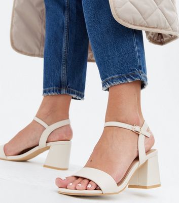 white block heel sandals new look