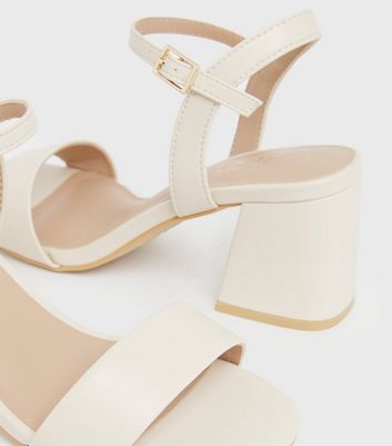 off white open toe heels