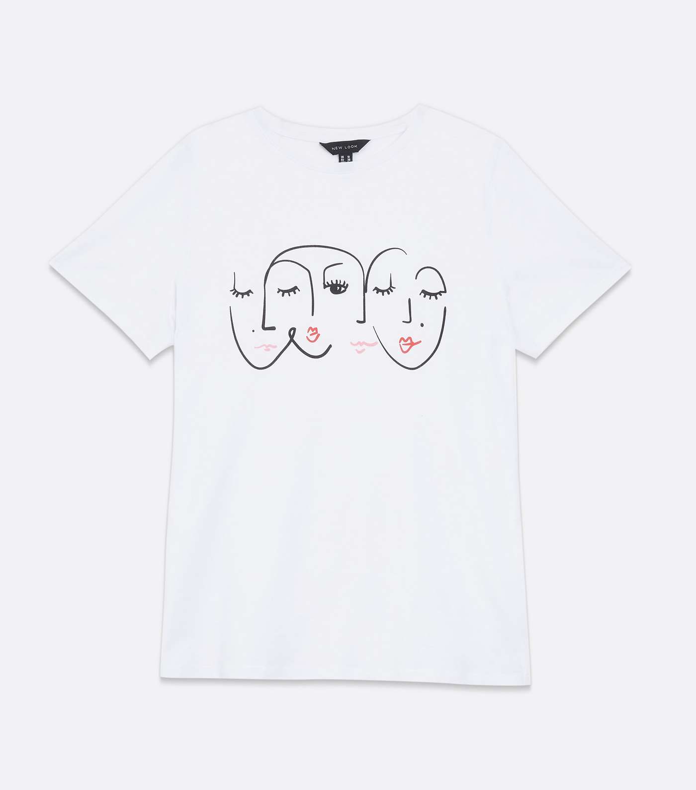 White Sketch Face Crew T-Shirt Image 5