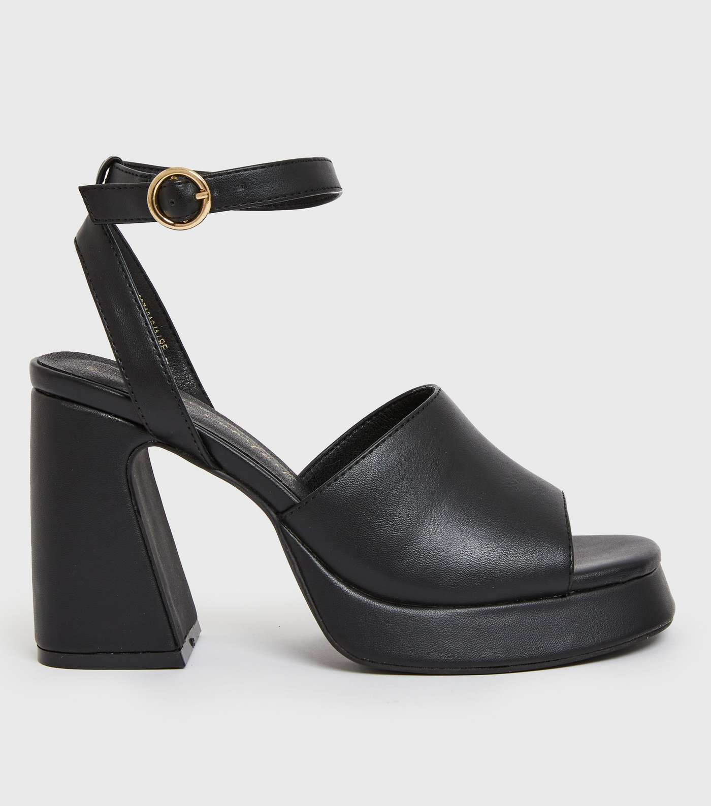 Black Platform Block Heel Sandals