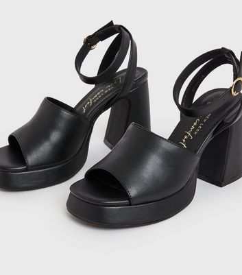 New Look 2 PART TWIST BLOCK HEEL PLATFORM - Platform sandals - black -  Zalando.de