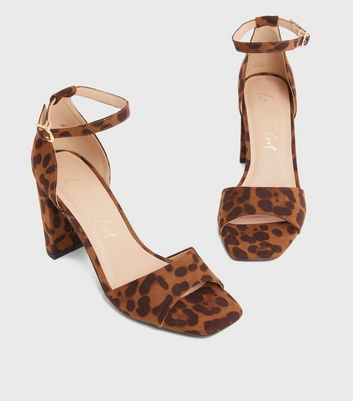 Leopard print shop heeled sandals uk