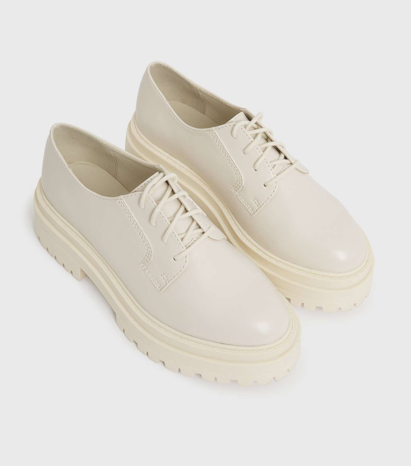 Off White Chunky Cleated Lace Up Brogues Image 3