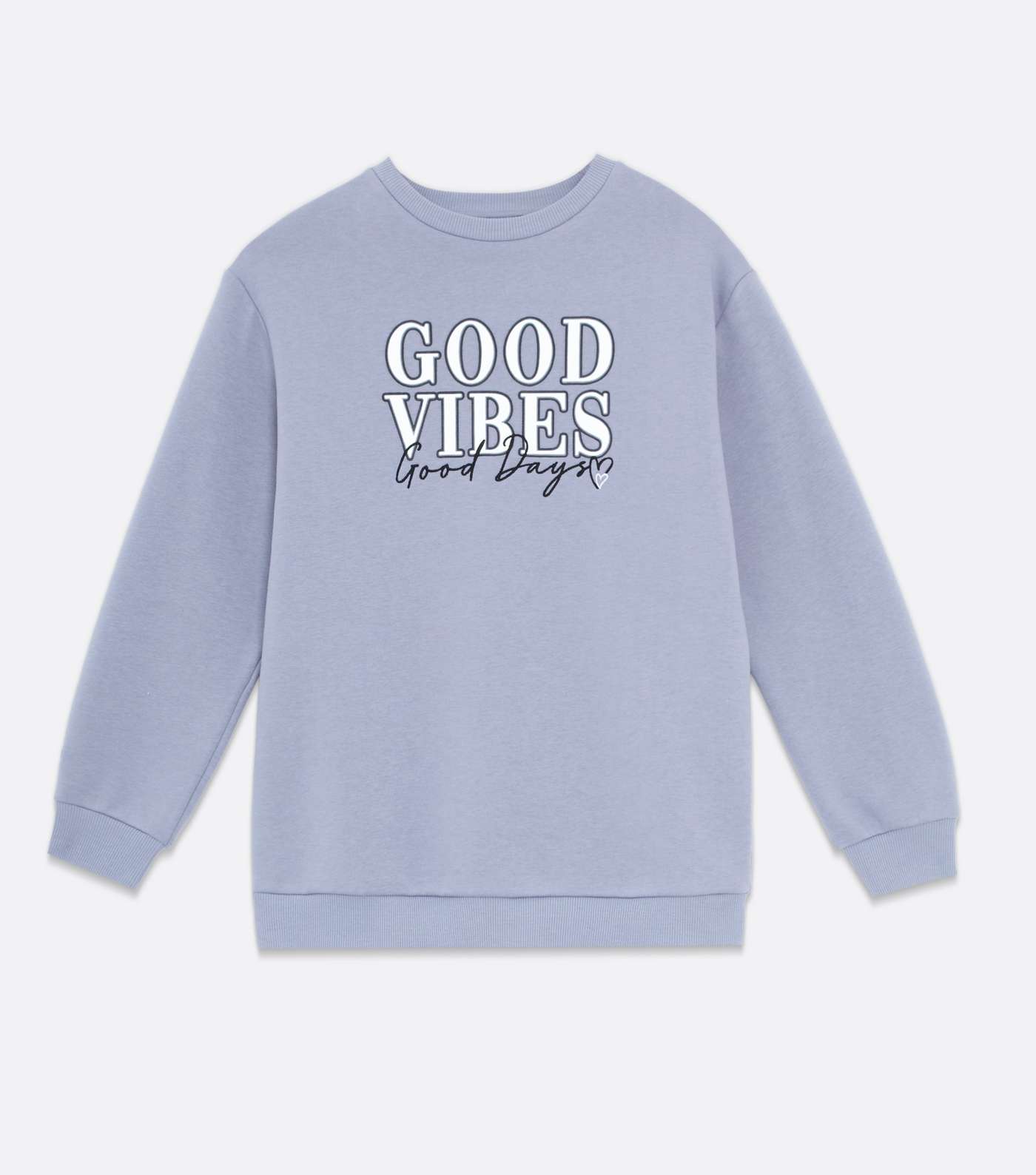 Girls Blue Good Vibes Logo Long Sweatshirt Image 5