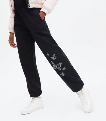 Black discount butterfly joggers