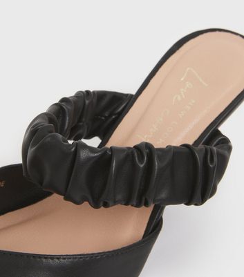 Click to view product details and reviews for Black Ruched Stiletto Heel Mules New Look Vegan.