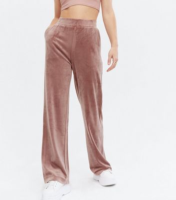 Mink Velvet Wide Leg Joggers New Look