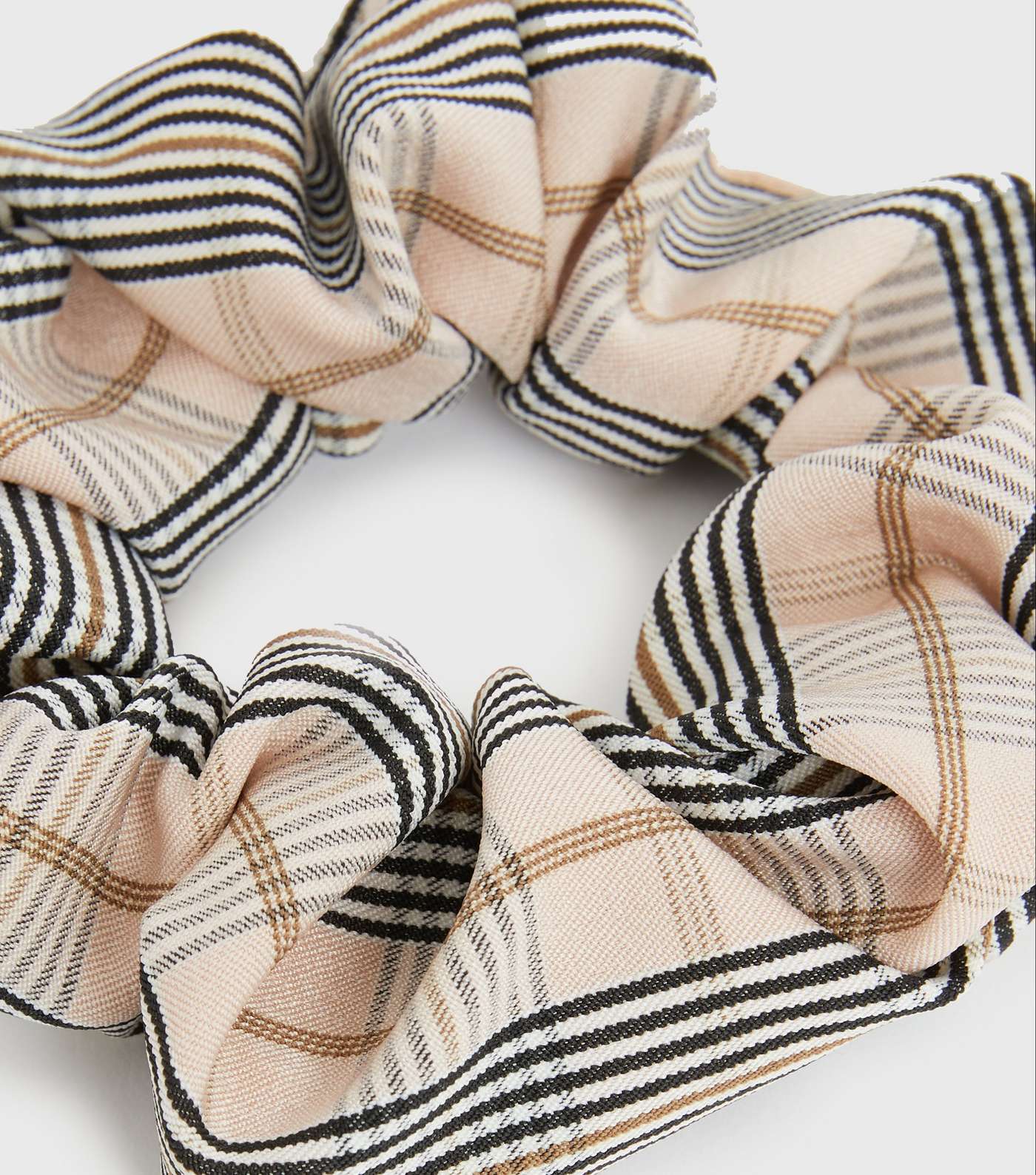 Brown Check Scrunchie Image 2