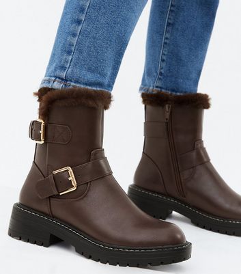 new look fur boots