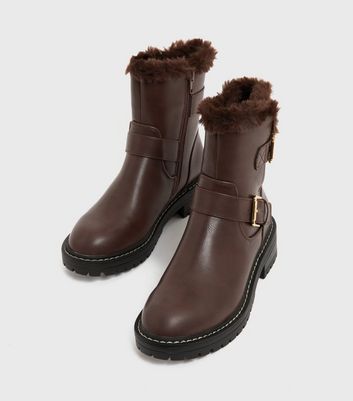 biker boots brown