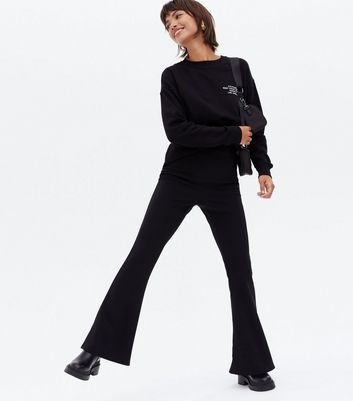 New Look Tall ribbed flare in black