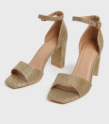 ZISSY HEELS In Gold Glitter | Buy Women's HEELS Online | Novo Shoes