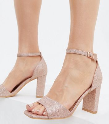 Office hesitation heeled sandals in rose gold | ASOS