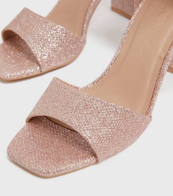 These are rose gold sparkly heels that have been... - Depop