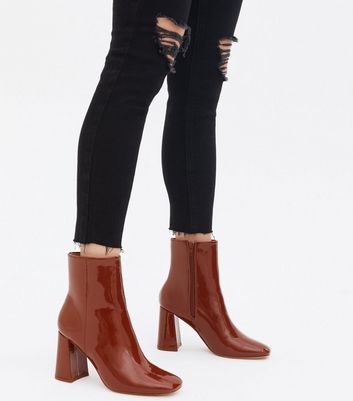 square toe block heel boots