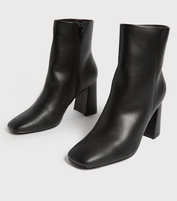 square toe black booties