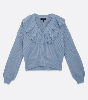blue button up sweater