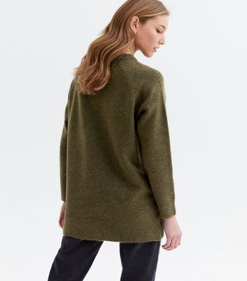 Click to view product details and reviews for Khaki Long Crew Neck Jumper New Look.