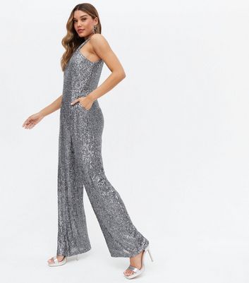 new look silver jumpsuit