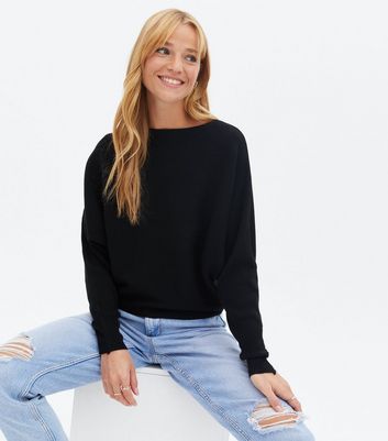 Black boat neck discount jumper