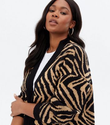 Click to view product details and reviews for Blue Vanilla Curves Camel Zebra Print Cardigan New Look.